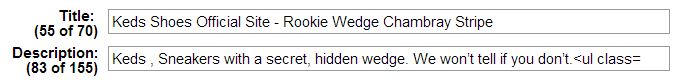 keds title tag