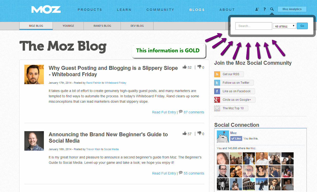 Moz Blog Site Search