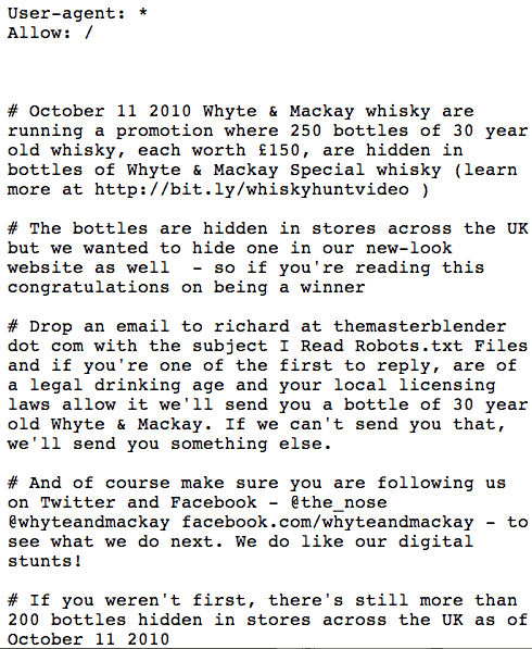 Whyte and Mackay Whiskey Robots.txt